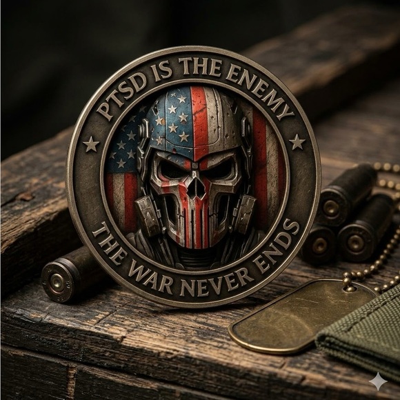 Other - PTSD Is The Enemy Challenge Coin The War Never Ends